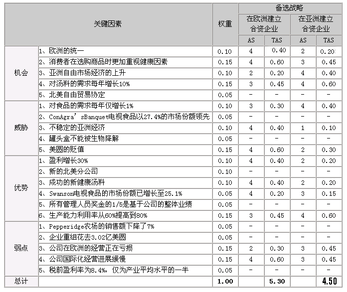 定量戰(zhàn)略計劃矩陣圖示2