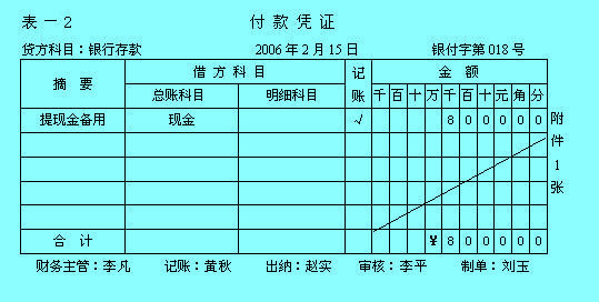 專用記賬憑證