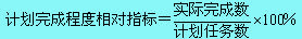 計(jì)劃完成程度相對指標(biāo)