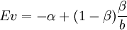 Ev = -alpha + (1 - beta) frac{beta}